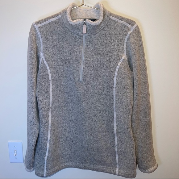 KÜHL Gray Sherpa Lined Quarter Zip Fleece Pullover Medium - Picture 15 of 15